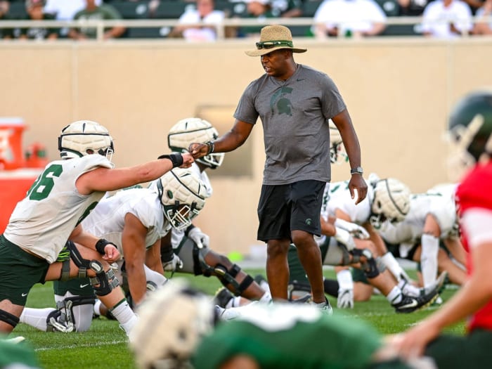 Michigan State's Mel Tucker during preseason camp